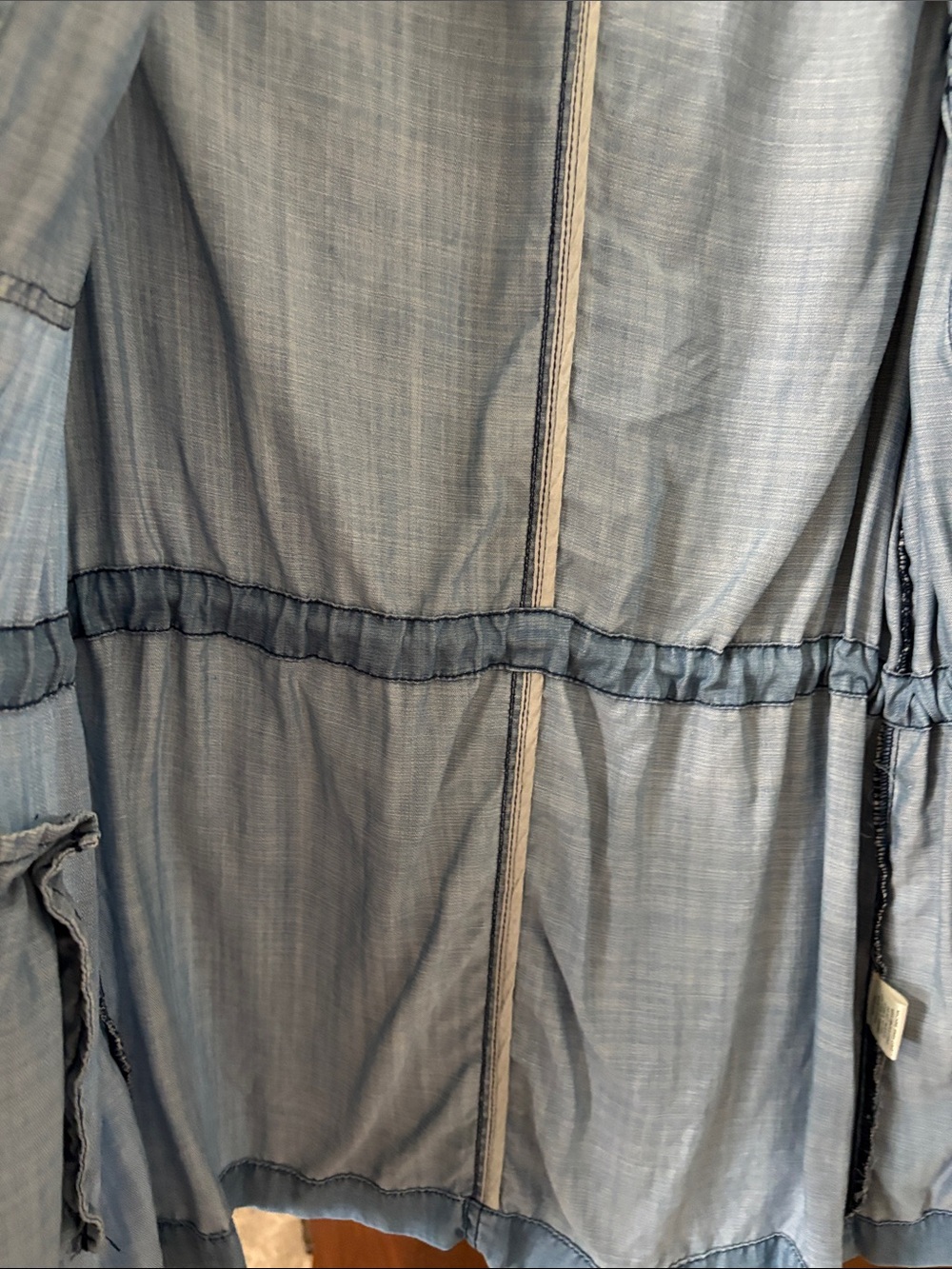Skies Are Blue Light Wash Denim Sleeveless Cargo Utility Vest Distressing - Picture 10 of 15
